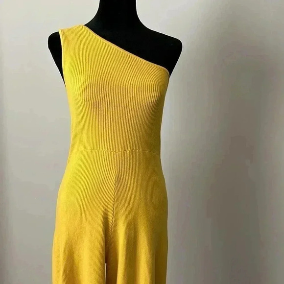 Free People Yellow Knit One Shoulder Jumpsuit - Picture 8 of 10
